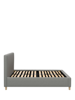 John Lewis Emily Raised Ottoman Storage Bed Frame, Super King Size - view 2, Soft Twill Smoke