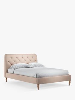 John Lewis Beatrix Upholstered Bed Frame, King Size - view 2, Cotton Effect Pink