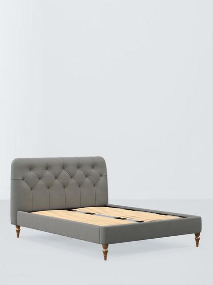 John Lewis Beatrix Upholstered Bed Frame, King Size, Soft Twill Smoke