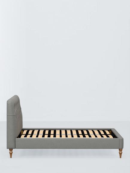 John Lewis Beatrix Upholstered Bed Frame, King Size - view 2, Soft Twill Smoke
