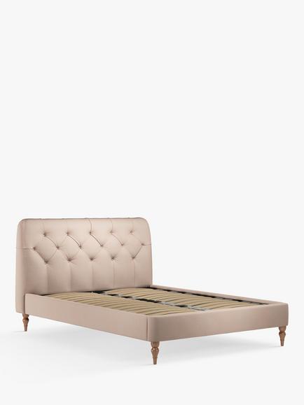 John Lewis Beatrix Upholstered Bed Frame, Super King Size, Cotton Effect Pink