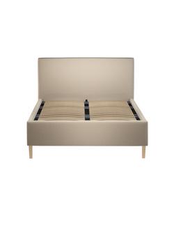John Lewis Emily 2 Drawer Upholstered Bed Frame, Double - view 2, Brushed Tweed Beige