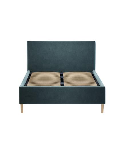 John Lewis Emily 2 Drawer Upholstered Bed Frame, Double - view 2, Deep Velvet Petrol