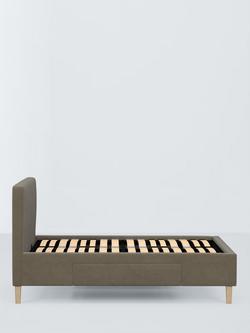 John Lewis Emily 2 Drawer Upholstered Bed Frame, Double - view 2, Matte Velvet Mink