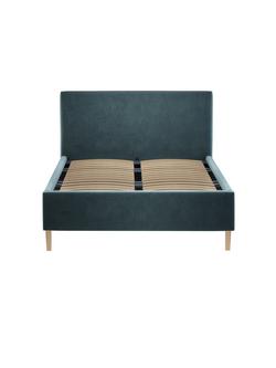 John Lewis Emily 2 Drawer Upholstered Bed Frame, King Size - view 2, Deep Velvet Petrol