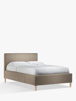 John Lewis Emily 2 Drawer Upholstered Bed Frame, King Size - view 2, Matte Velvet Mink