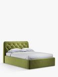 John Lewis Beatrix Ottoman Storage Upholstered Bed Frame, Double, Deep Velvet Olive
