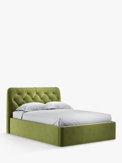 John Lewis Beatrix Ottoman Storage Upholstered Bed Frame, King Size - view 2, Deep Velvet Olive