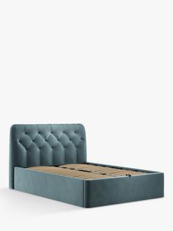 John Lewis Beatrix Ottoman Storage Upholstered Bed Frame, King Size, Deep Velvet Petrol