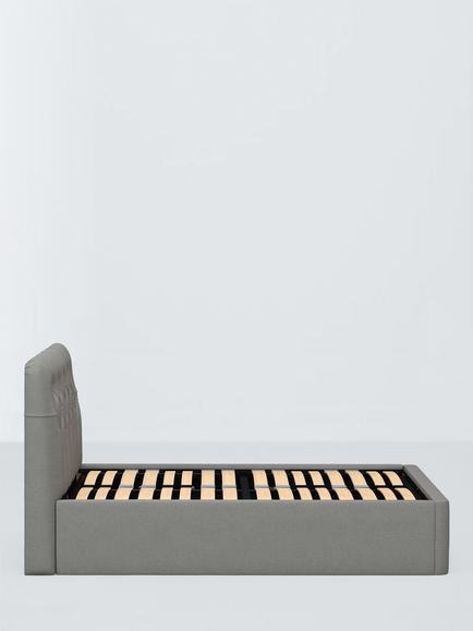 John Lewis Beatrix Ottoman Storage Upholstered Bed Frame, King Size - view 2, Soft Twill Smoke