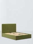 John Lewis Emily Drawer End Upholstered Bed Frame, Double, Deep Velvet Olive