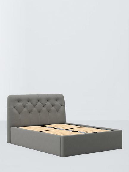 John Lewis Beatrix Ottoman Storage Upholstered Bed Frame, Super King Size, Soft Twill Smoke
