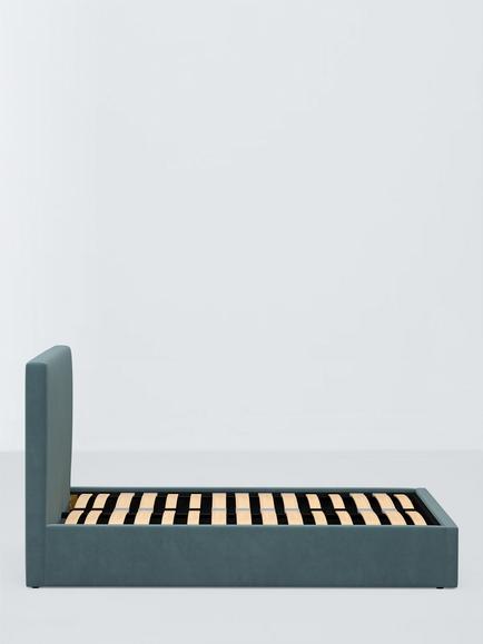 John Lewis Emily Drawer End Upholstered Bed Frame, Super King Size - view 2, Deep Velvet Petrol
