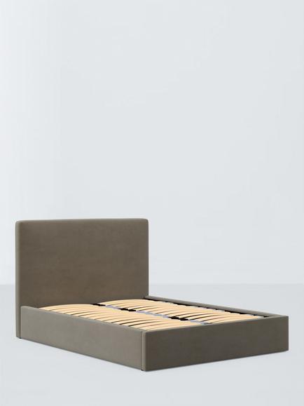John Lewis Emily Drawer End Upholstered Bed Frame, Super King Size, Matte Velvet Mink