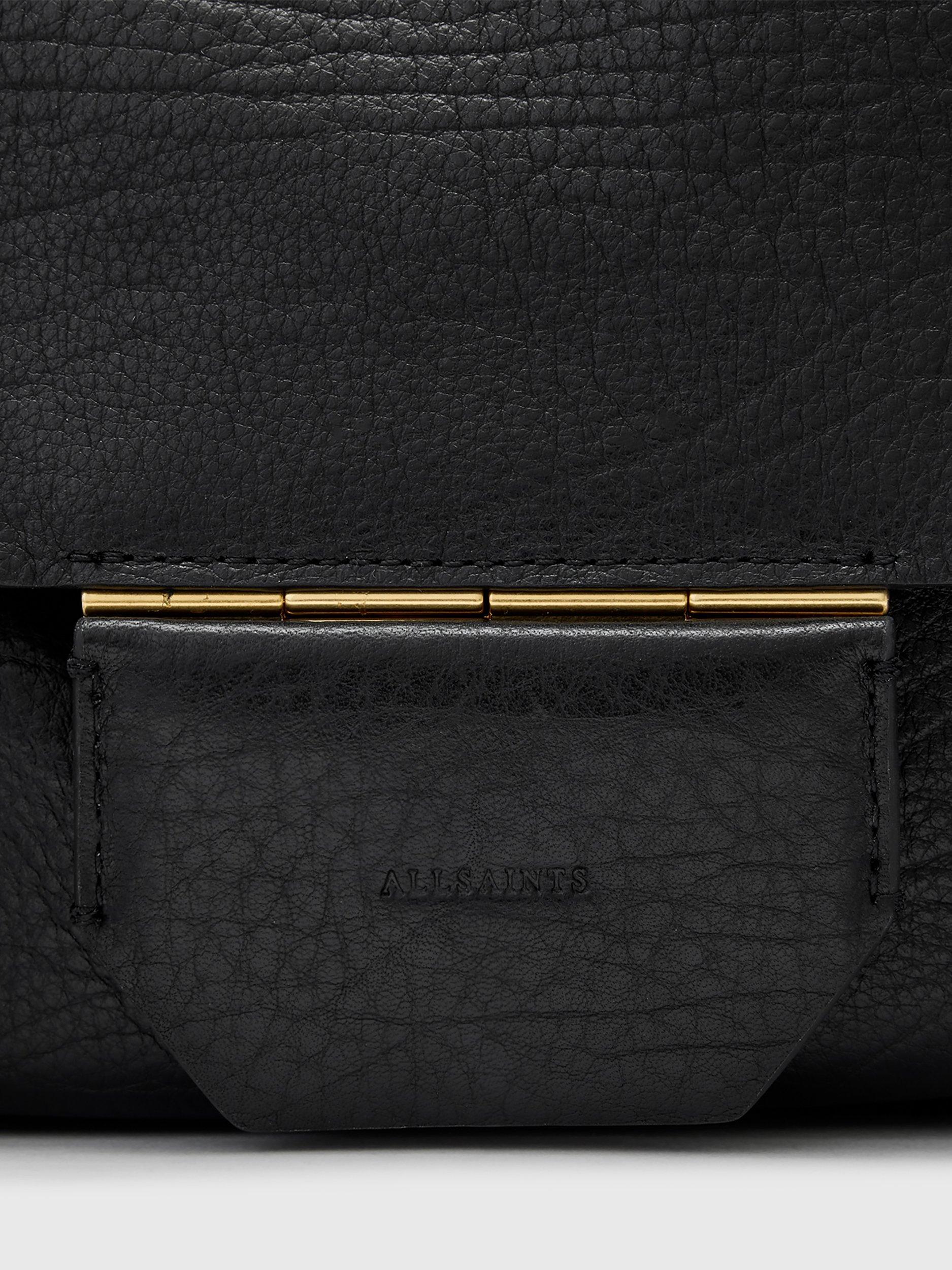 Product image 7 of 9, which shows AllSaints Ursa Grain Leather Satchel Bag, Black Black
