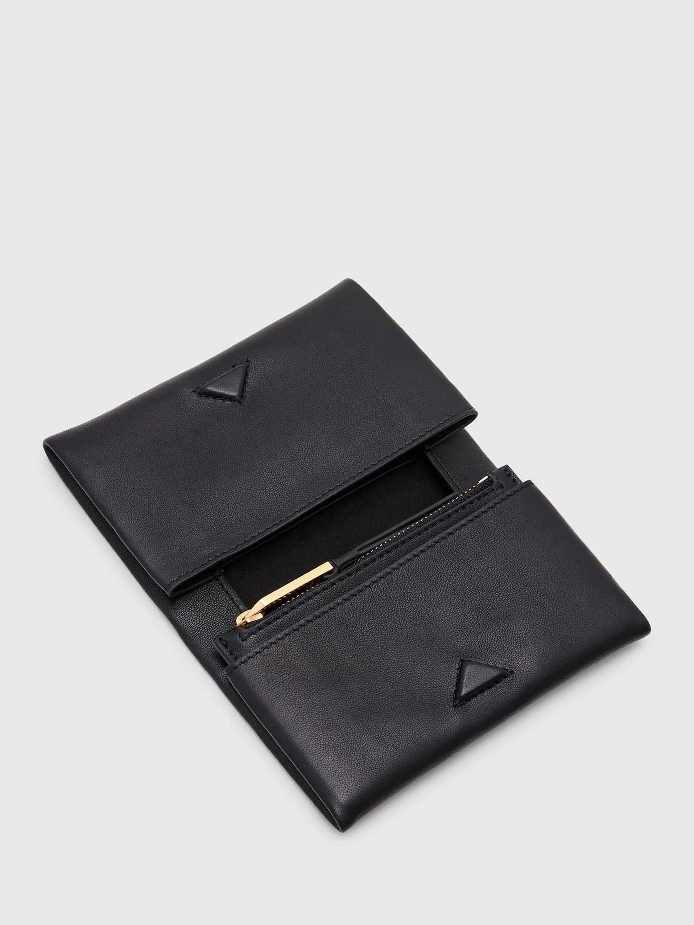 Product image 2 of 5, which shows AllSaints Harluna Leather Wallet, Black