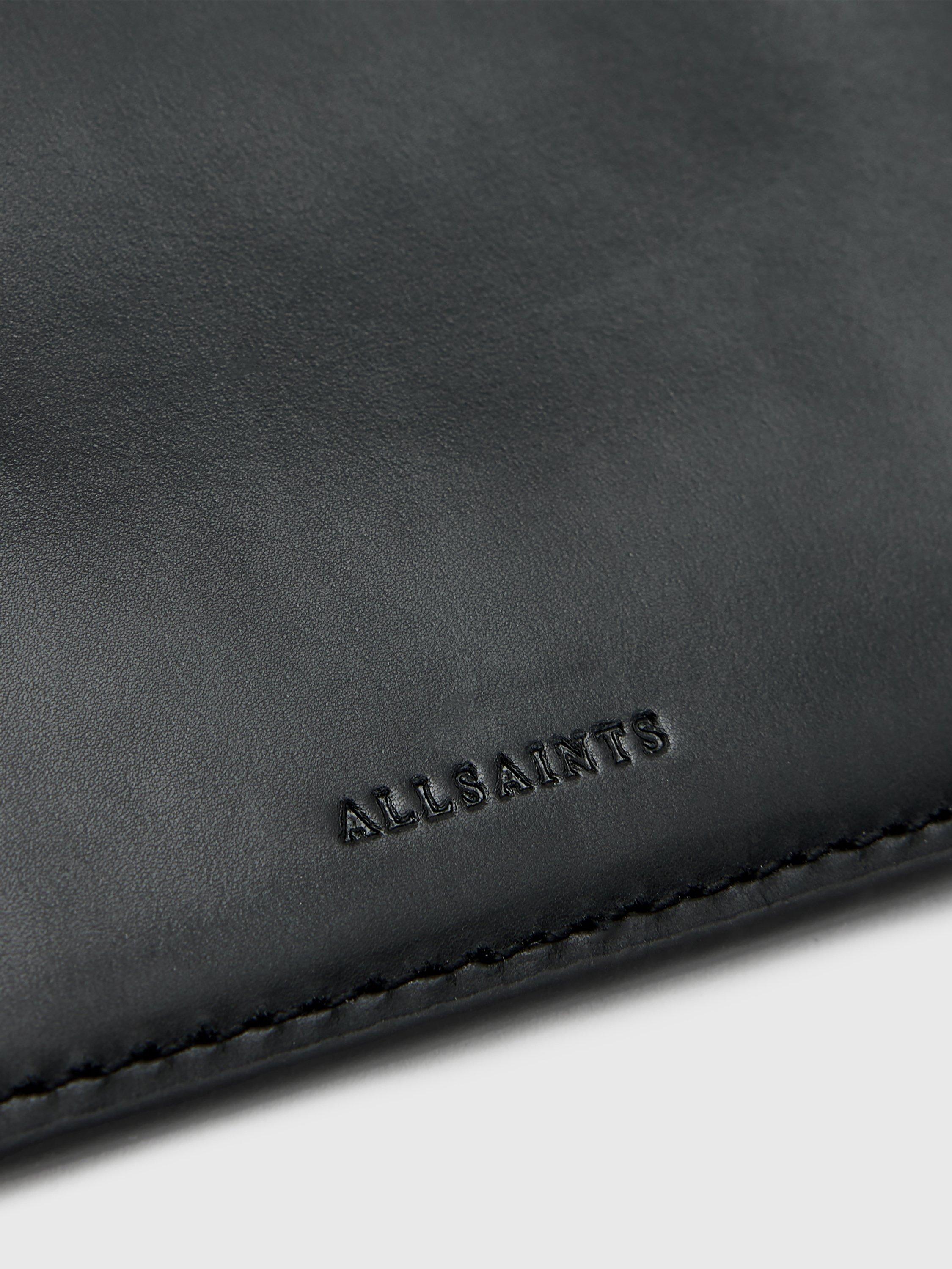 Product image 5 of 6, which shows AllSaints Remy Leather Zip Around Card Holder, Black