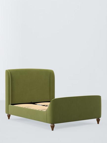 John Lewis Cocoon Upholstered Bed Frame, Double, Deep Velvet Olive