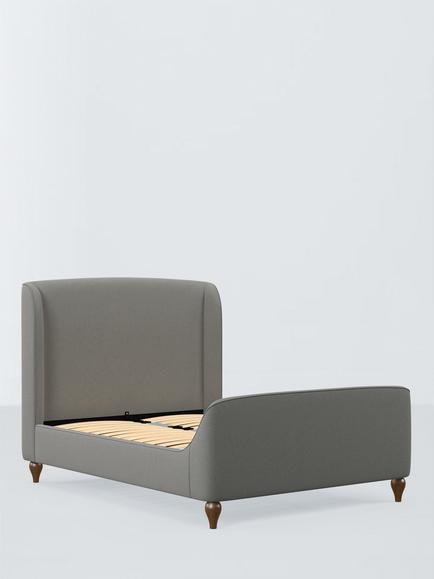 John Lewis Cocoon Upholstered Bed Frame, Double, Soft Twill Smoke