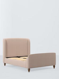 John Lewis Cocoon Upholstered Bed Frame, King Size, Cotton Effect Pink