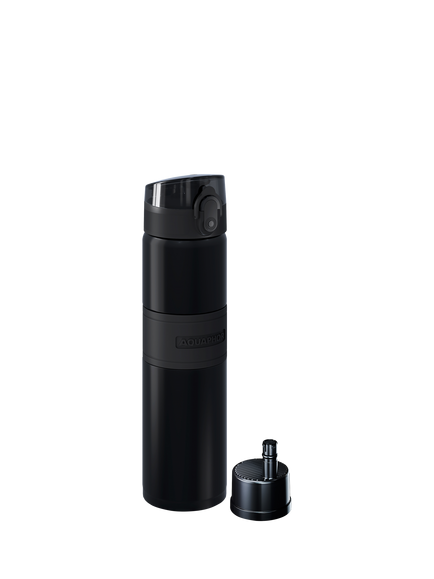 Aquaphor City Stainless Steel Cool Filter Water Bottle, 500ml, Carbon Black