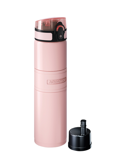 Aquaphor City Stainless Steel Cool Filter Water Bottle, 500ml, Rose Pink