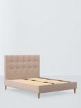 John Lewis Arlo Upholstered Bed Frame, Double, Cotton Effect Pink