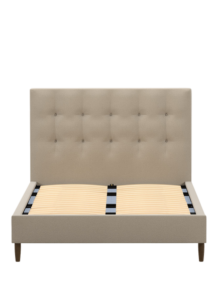 John Lewis Arlo Upholstered Bed Frame, King Size, Brushed Tweed Beige