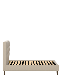 John Lewis Arlo Upholstered Bed Frame, King Size - view 2, Brushed Tweed Beige