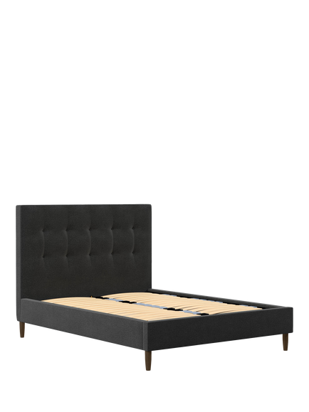 John Lewis Arlo Upholstered Bed Frame, King Size, Brushed Tweed Charcoal