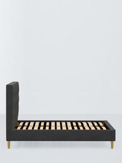 John Lewis Arlo Upholstered Bed Frame, King Size - view 2, Brushed Tweed Charcoal