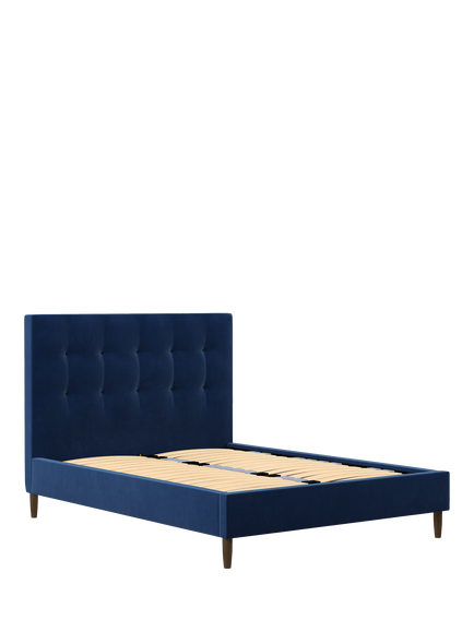 John Lewis Arlo Upholstered Bed Frame, King Size, Deep Velvet Royal Blue