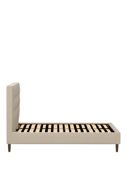 John Lewis Arlo Upholstered Bed Frame, Super King Size - view 2, Brushed Tweed Beige