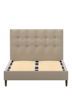 John Lewis Arlo Upholstered Bed Frame, Super King Size - view 2, Brushed Tweed Beige