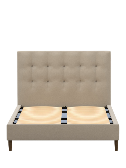 John Lewis Arlo Upholstered Bed Frame, Super King Size - view 2, Brushed Tweed Beige