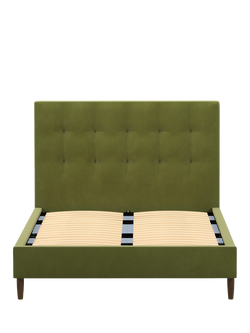 John Lewis Arlo Upholstered Bed Frame, Super King Size - view 2, Deep Velvet Olive