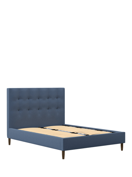 John Lewis Arlo Upholstered Bed Frame, Super King Size, Soft Twill Blue