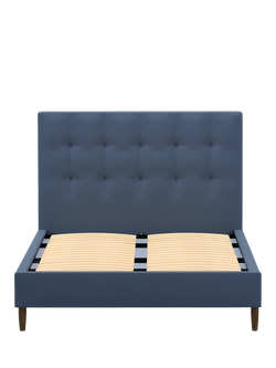 John Lewis Arlo Upholstered Bed Frame, Super King Size - view 2, Soft Twill Blue