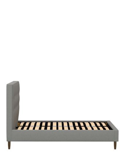 John Lewis Arlo Upholstered Bed Frame, Super King Size - view 2, Soft Twill Smoke