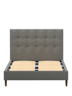 John Lewis Arlo Upholstered Bed Frame, Super King Size - view 2, Soft Twill Smoke