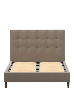 John Lewis Arlo Upholstered Bed Frame, Super King Size - view 2, Soft Touch Chenille Mole