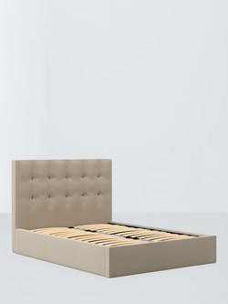 John Lewis Arlo Ottoman Storage Upholstered Bed Frame, Super King Size, Brushed Tweed Beige