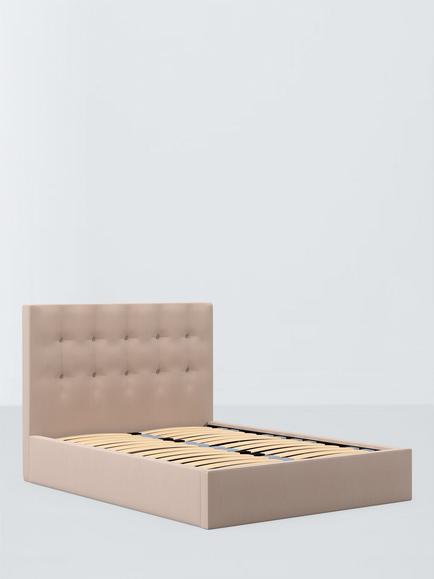 John Lewis Arlo Ottoman Storage Upholstered Bed Frame, Super King Size, Cotton Effect Pink