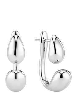 Sif Jakobs Jewellery Goccia Due Pianura Grande Earrings, Silver, Silver