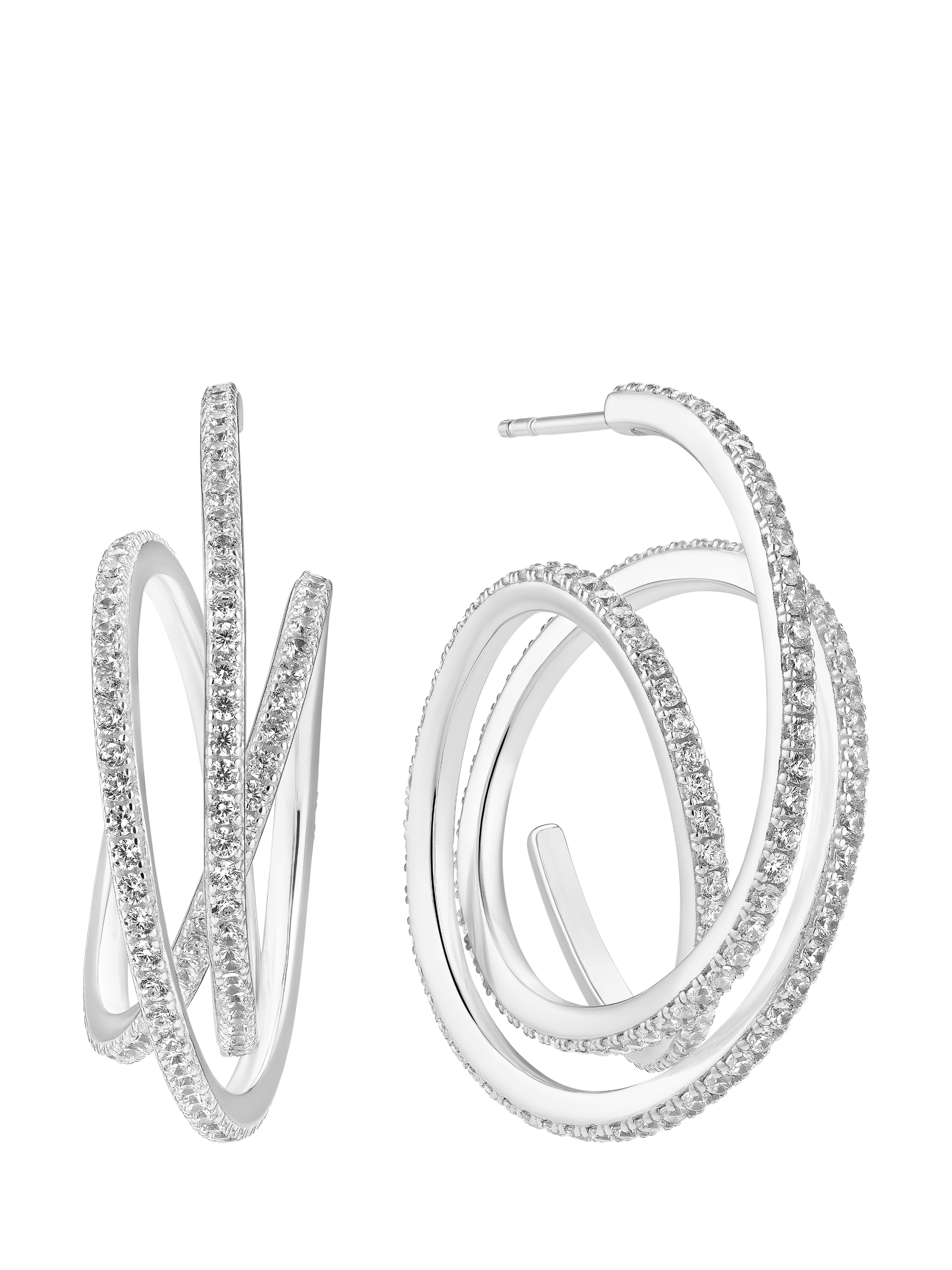 Product image 1 of 2, which shows Sif Jakobs Jewellery Spirale Piccolo Post Hoop Earrings, Silver