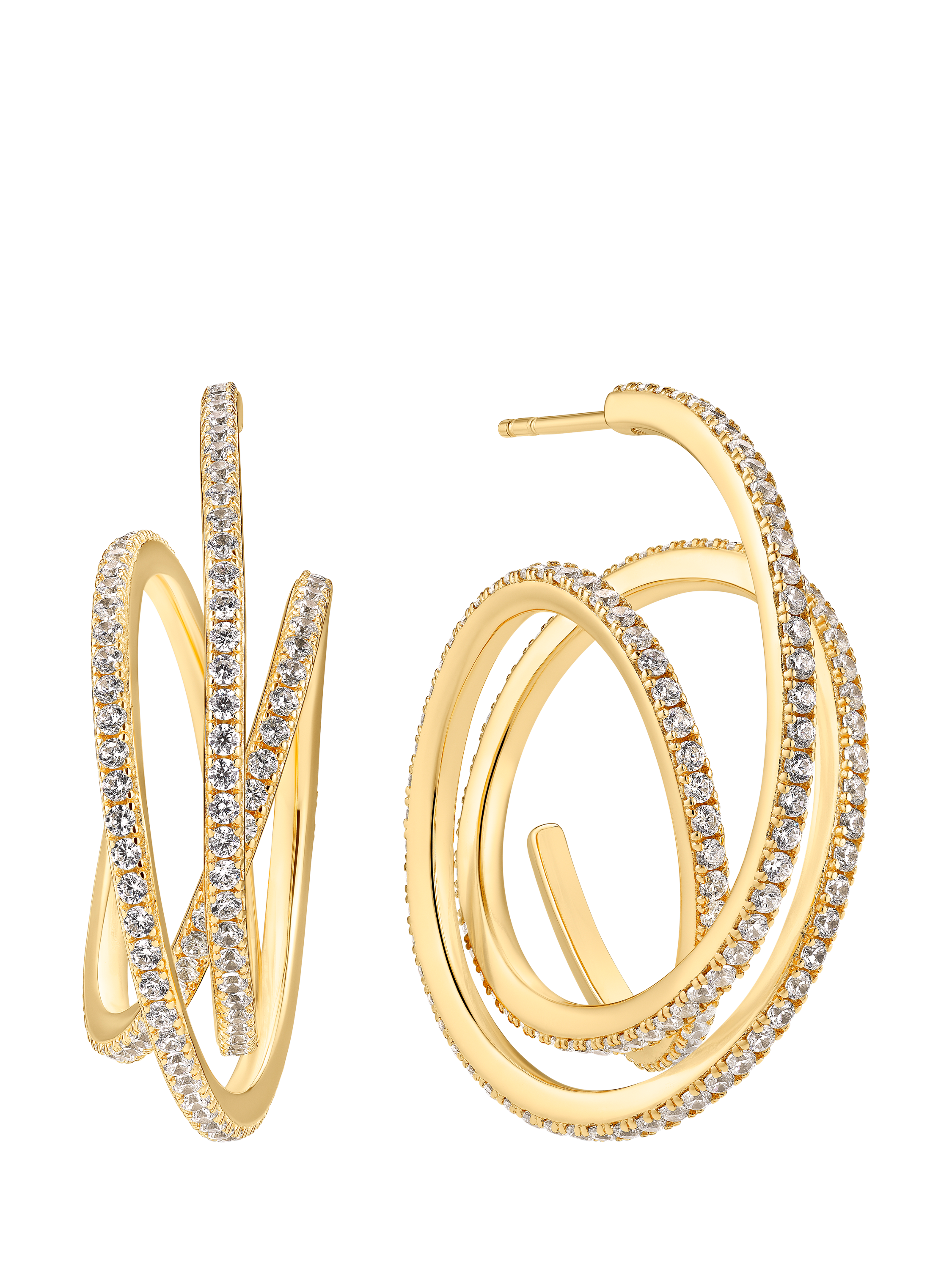 Product image 1 of 2, which shows Sif Jakobs Jewellery Spirale Piccolo Post Hoop Earrings, Gold