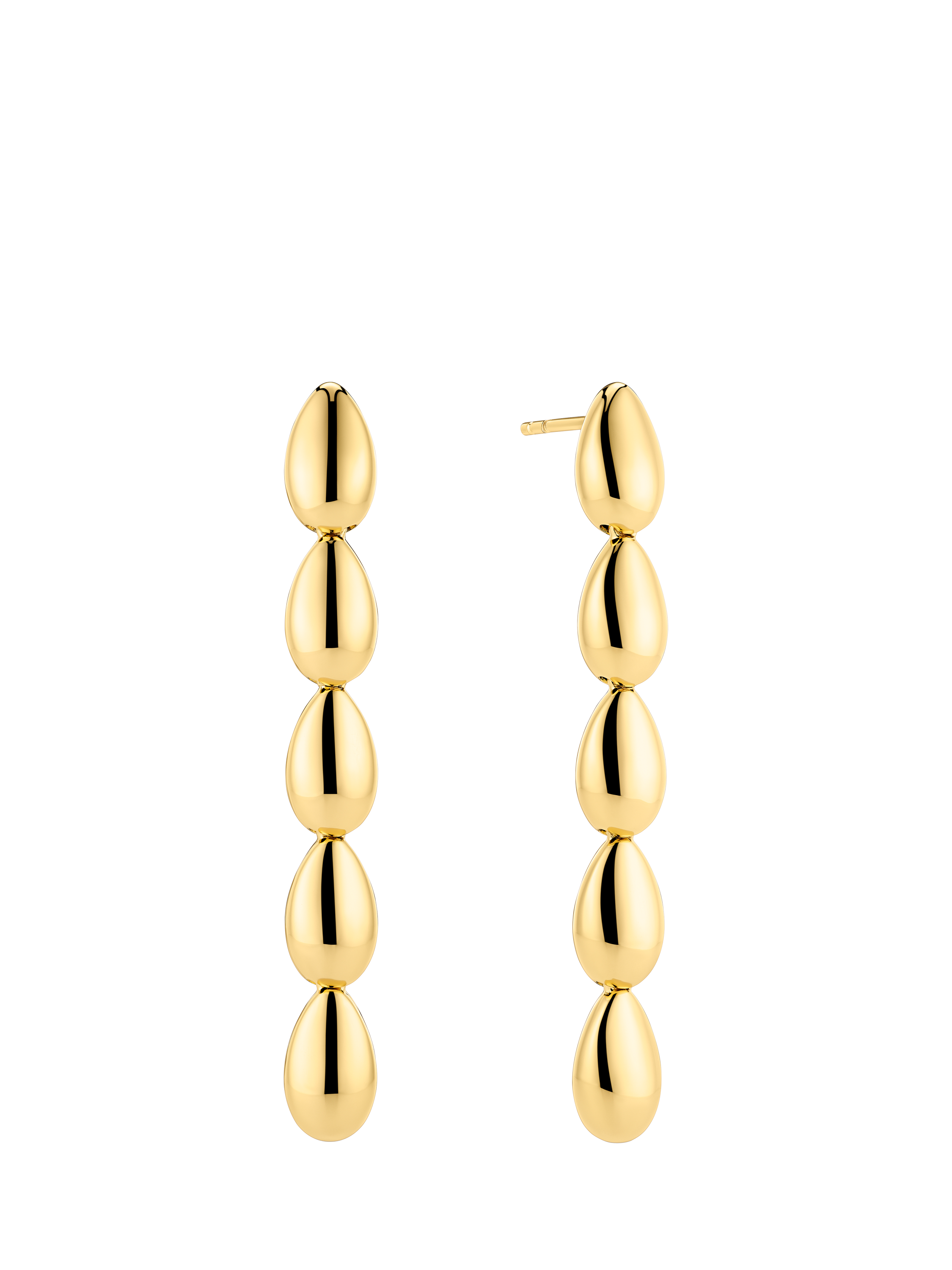 Product image 1 of 2, which shows Sif Jakobs Jewellery Goccia Cinque Pianura Post Drop Earrings, Gold