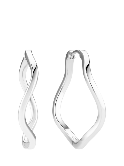 Sif Jakobs Jewellery Ellera Waves Pianura X-Grande Earrings, Silver