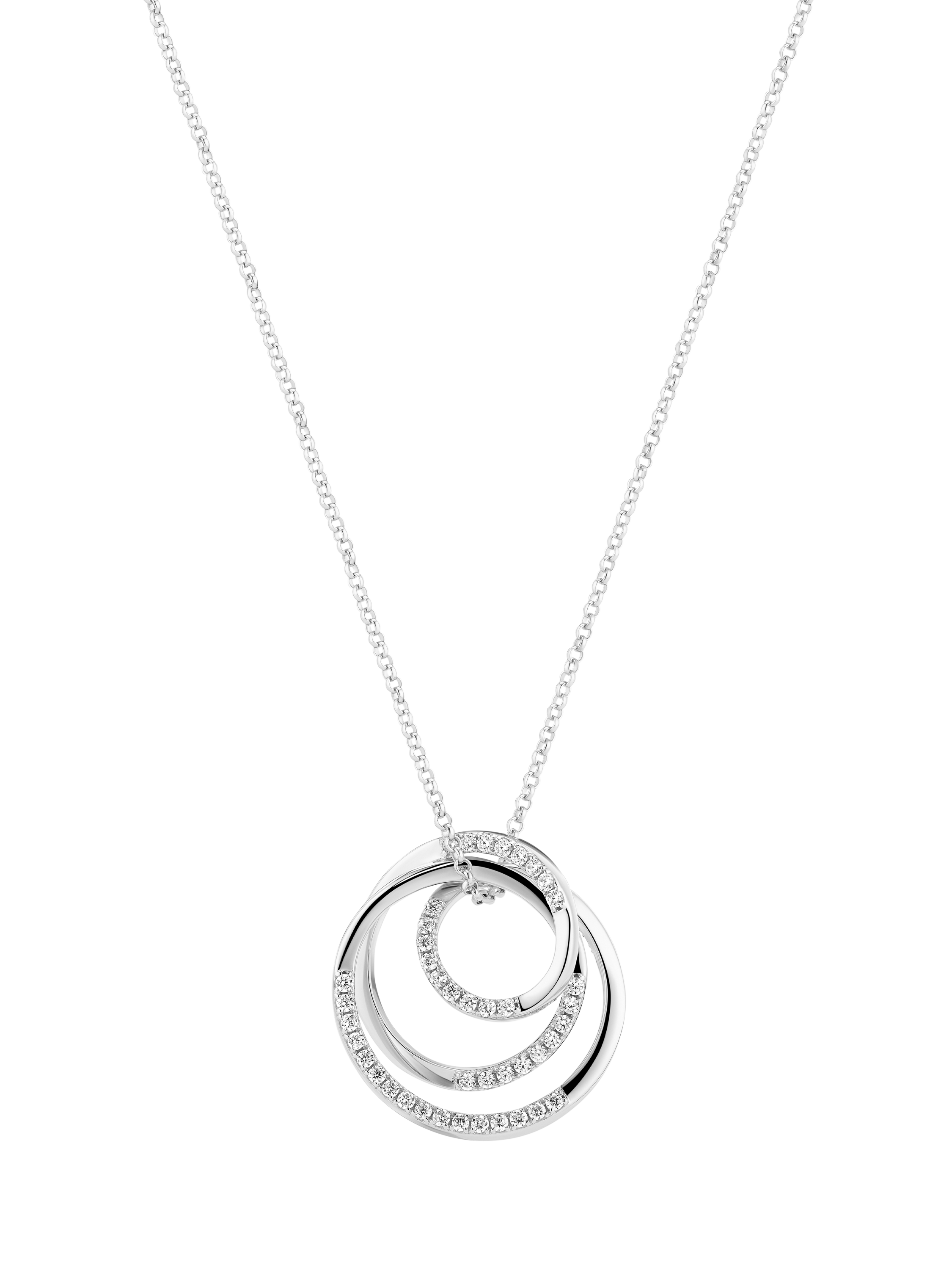 Product image 1 of 1, which shows Sif Jakobs Jewellery Cubic Zirconia Spirale Necklace, Silver