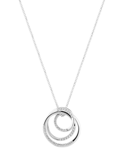 Sif Jakobs Jewellery Cubic Zirconia Spirale Necklace, Silver, Silver